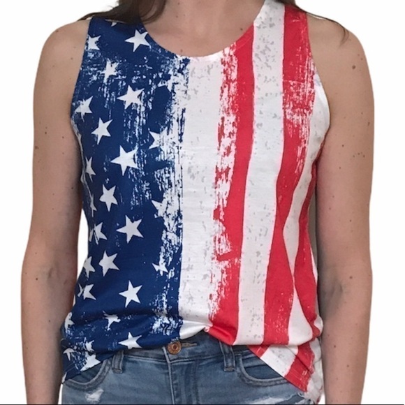 𝅺AMERICAN Flag print Tank Top. Sizes S-XL‎ - Picture 3 of 10